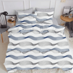 Family bedding set WAVE BLUE GREY GREY - image-0